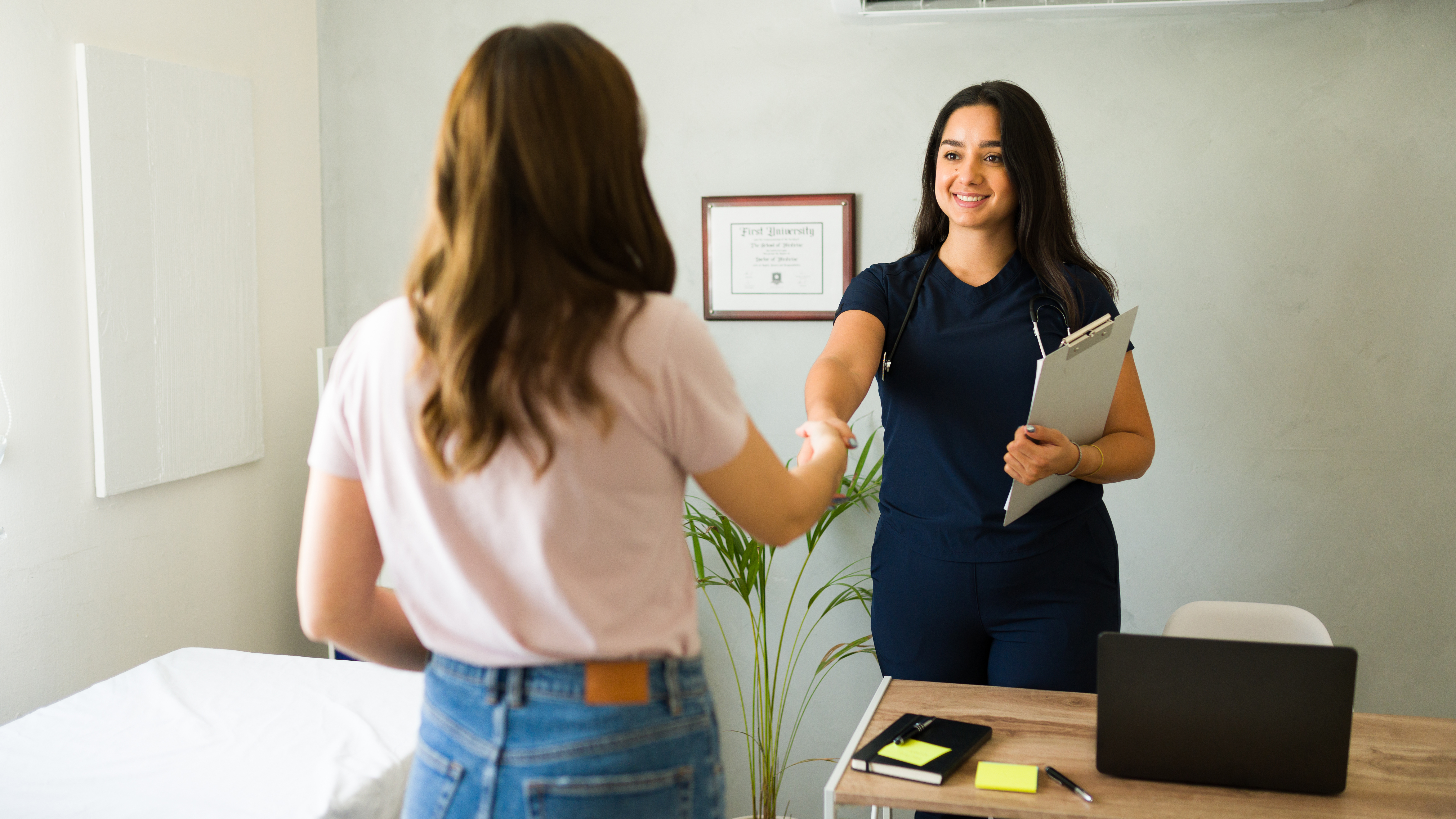 Compassionate provider in conversation with patient